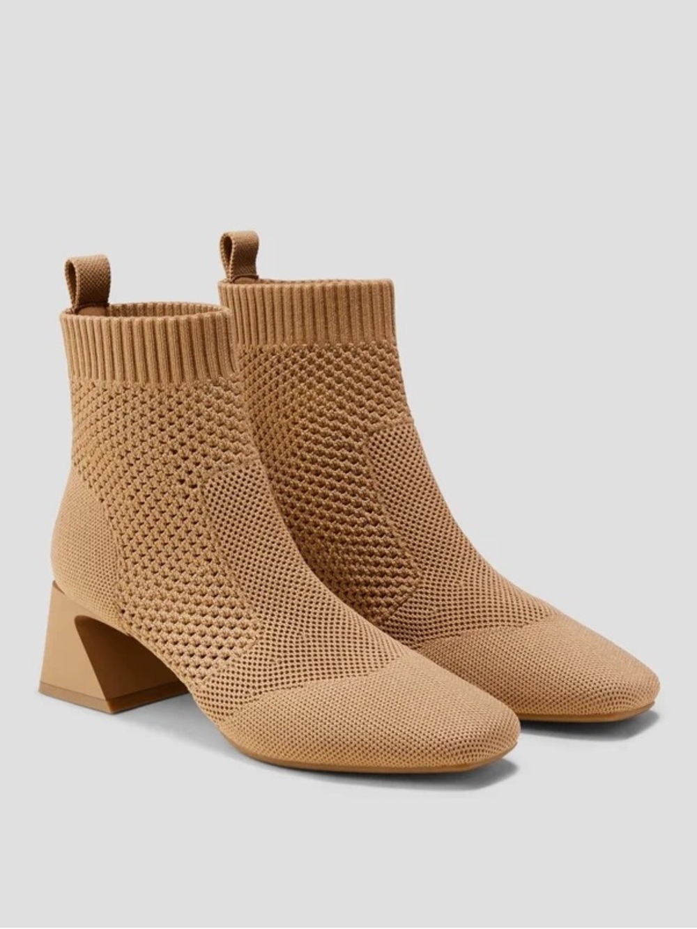Vivaia Melissa 2.0 Knit Woven Sock Booties Tan Size EU 42 US 10.5